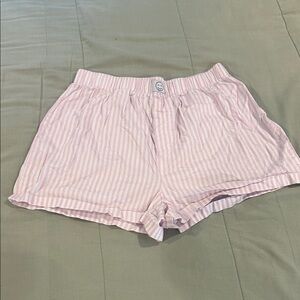 Bobbie Brooks Pink and White Striped Sleep Shorts